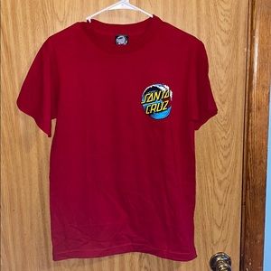 red santa cruz short sleeve shirt